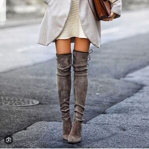 Stuart Weitzman Taupe Over-the-Knee Boots